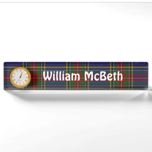 MacBeth Tartan Karierter Schreibtisch Name Plate Namensplakette