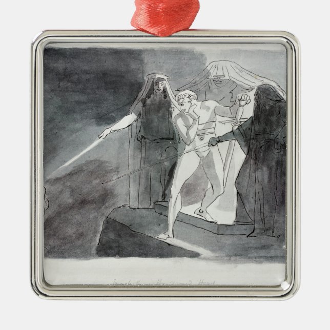 Macbeth und der bewaffnete Kopf Silbernes Ornament (Vorne)