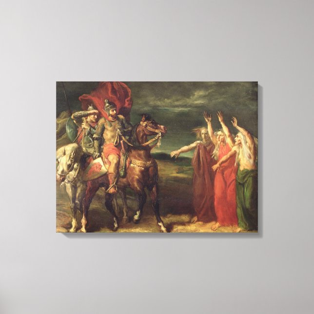 Macbeth und die drei Hexen, 1855 Leinwanddruck (Vorderseite)
