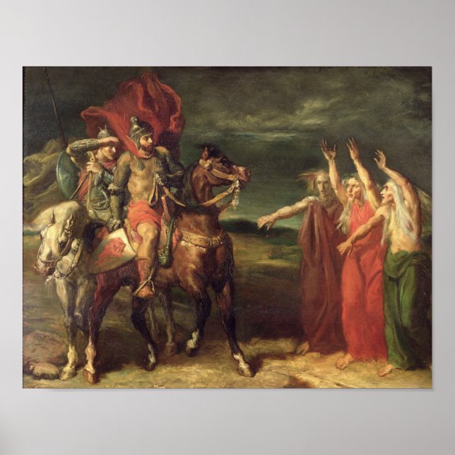 Macbeth und die drei Hexen, 1855 Poster (Vorne)