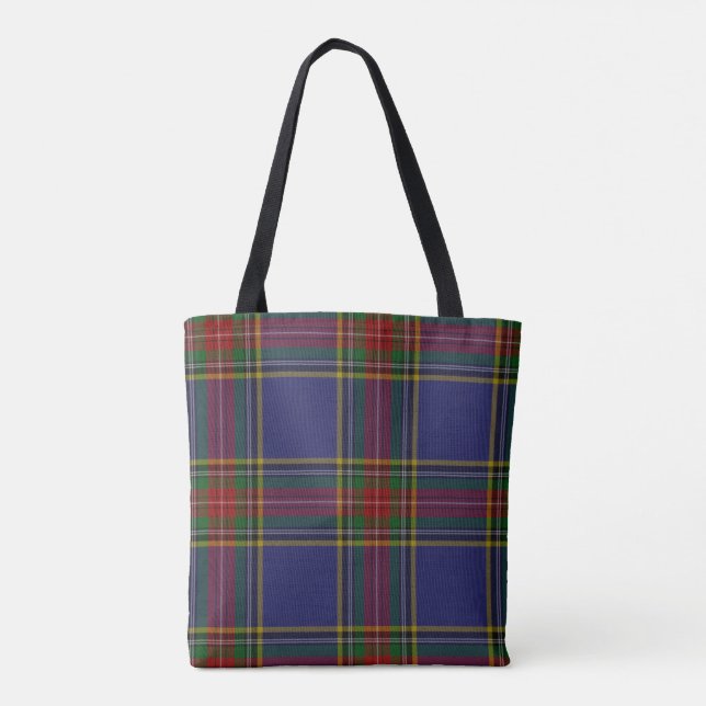 Macbethtartan-karierter mit Monogramm Leichensack Tasche (Rückseite)