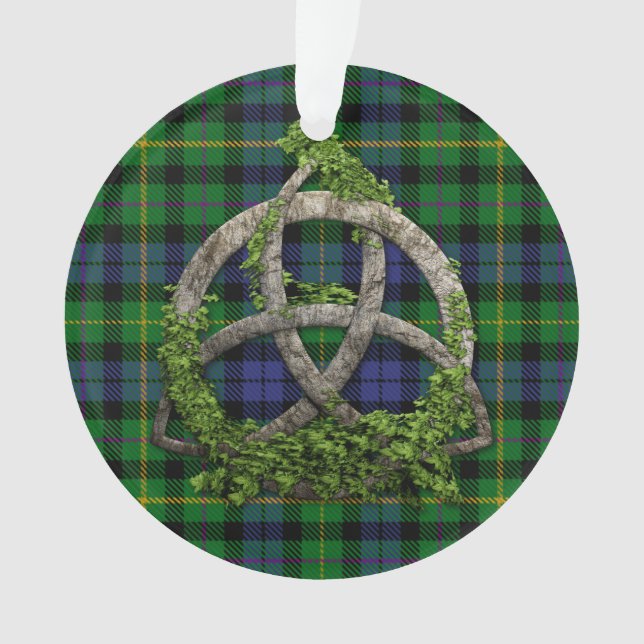 MacBride Tartan und keltischer Dreiheits-Knoten Ornament (Vorderseite)