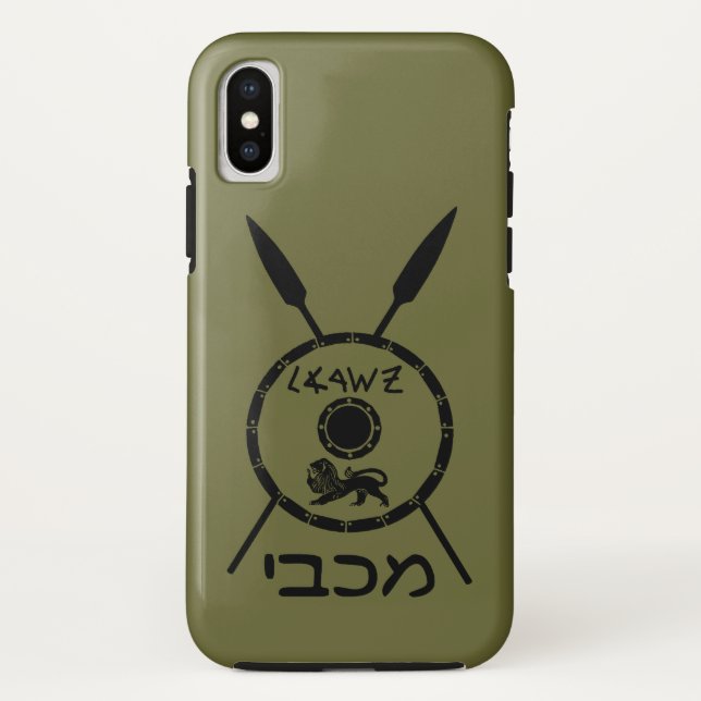 Maccabee Schild und Speere Case-Mate iPhone Hülle (Rückseite)