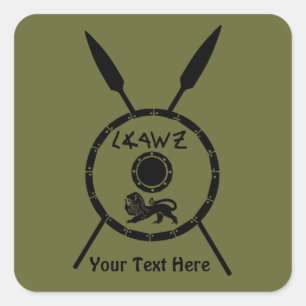 Maccabee Schild und Speere Quadratischer Aufkleber