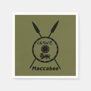 Maccabee Schild und Speere Serviette