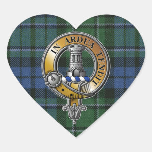 MacCallum Tartan & Abzeichen Herz-Aufkleber