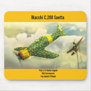 Macchi C.200 Saetta-Flugzeugmauspad Mousepad