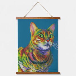 Macchi Kitty in Unglauben Wandteppich Mit Holzrahmen