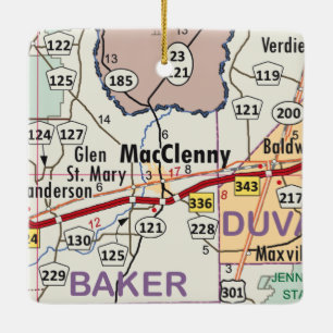 MacClenny Florida Map Keramikornament