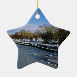 Macclesfield Kanal Winter Cheshire Urlaubskarte Po Keramik Ornament