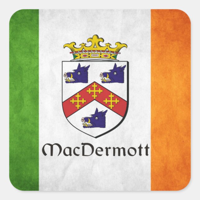 MacDermott Irish Quadratischer Aufkleber (Vorderseite)