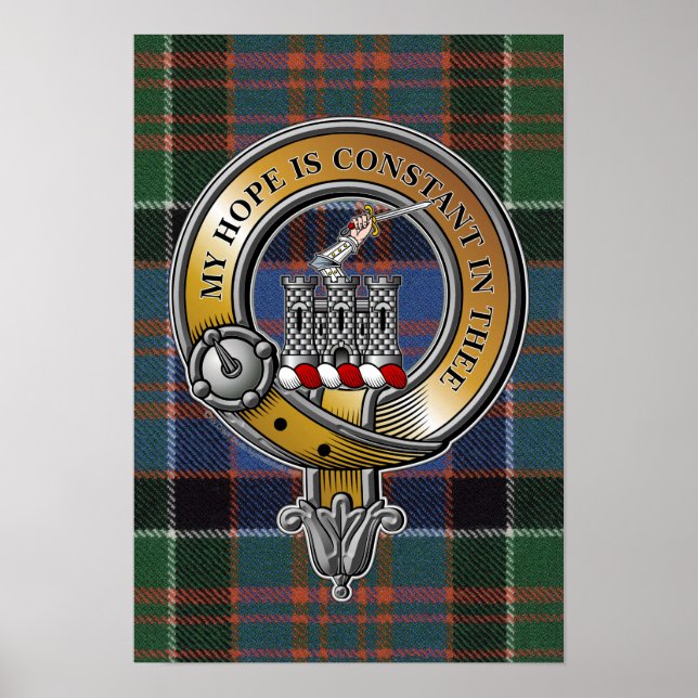 MacDonald Clanranald Tartan & Abzeichen Poster (Vorne)