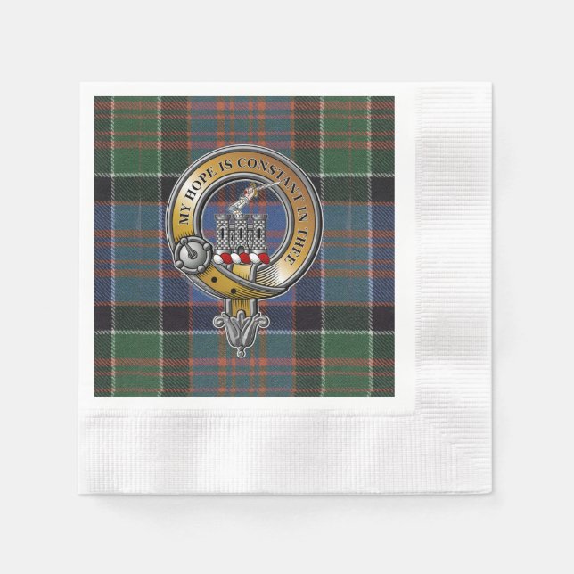 MacDonald Clanranald Tartan & Abzeichen Serviette (Vorderseite)