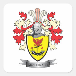 MacDonald-Familienwappen-Wappen Quadratischer Aufkleber