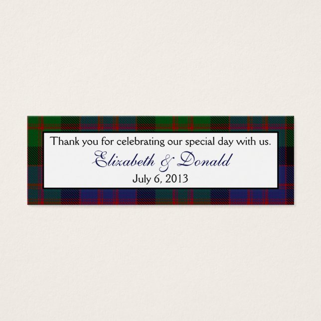 MacDonald McDonald Tartan Gastgeschenk Hochzeit Ta (Vorderseite)