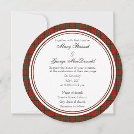 MacDonald of Glencoe Scottish Wedding Round Invita Einladung