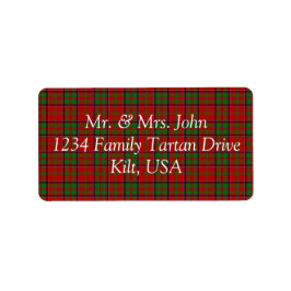 MacDonald of Glencoe Tartan Label Adressaufkleber