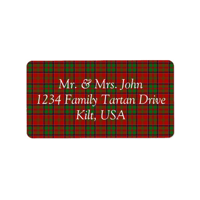 MacDonald of Glencoe Tartan Label Adressaufkleber (Vorne)