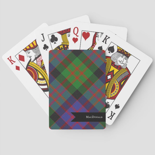 MacDonald Scottish Clan Tartan Kariertes Muster Spielkarten (Rückseite)