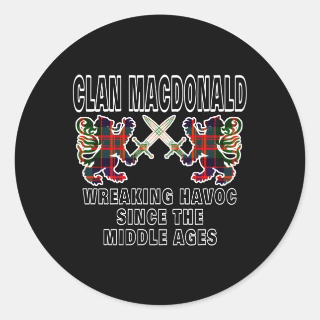 Macdonald Scottish Tan Scotland Family Clan Name Runder Aufkleber (Vorderseite)