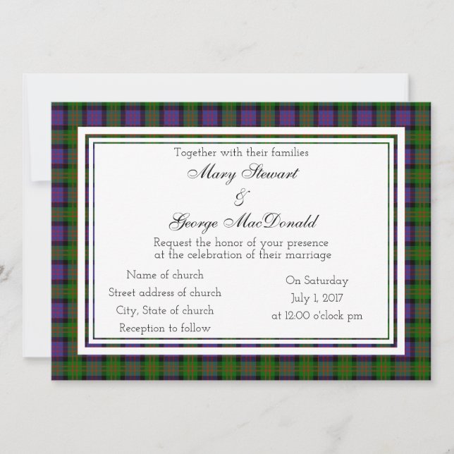MacDonald Scottish Wedding Einladung (Vorderseite)