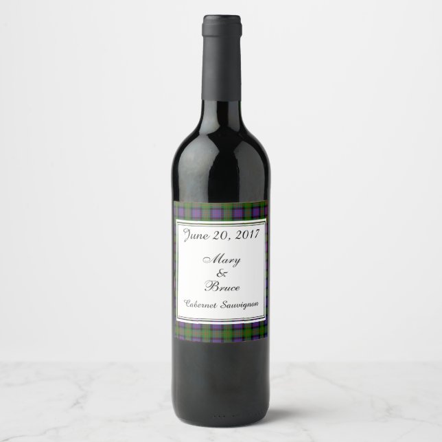 MacDonald Scottish Wedding Wine Label Weinetikett (Vorderseite)