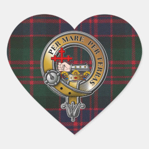 MacDonald Tartan & Abzeichen Herz-Aufkleber