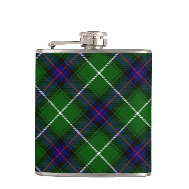 MacDonald Tartan grün kariert Flachmann (Vorderseite)