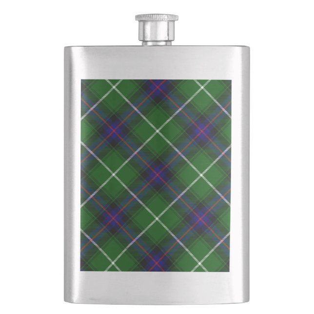 MacDonald Tartan grün kariert Flachmann (Vorderseite)