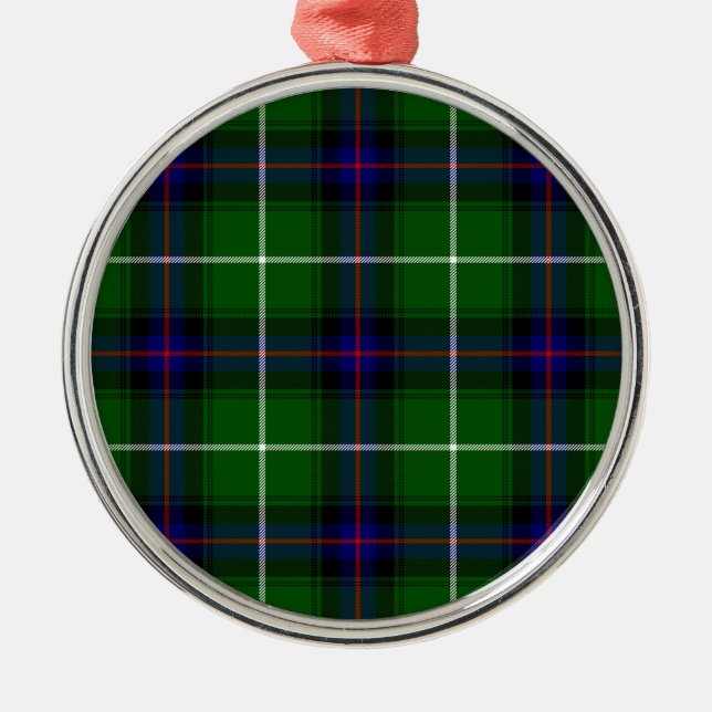 MacDonald Tartan grün kariert Silbernes Ornament (Vorne)