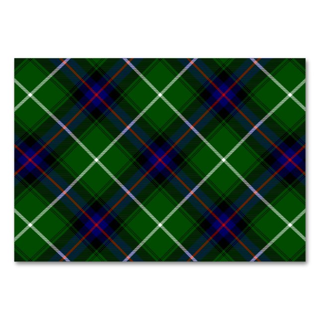 MacDonald Tartan grün kariert Tischnummer (Vorderseite)