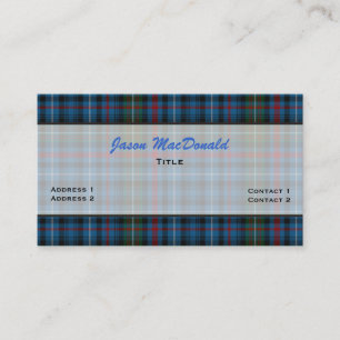 MacDonald Tartan-karierte kundenspezifische Visitenkarte