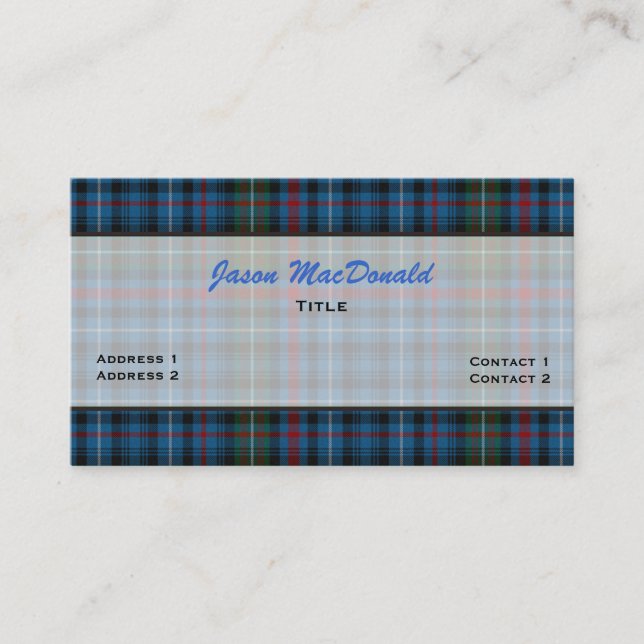 MacDonald Tartan-karierte kundenspezifische Visitenkarte (Vorderseite)