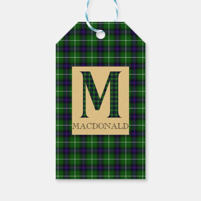 MacDonald Tartan Monogram M Geschenkanhänger (Vorderseite)
