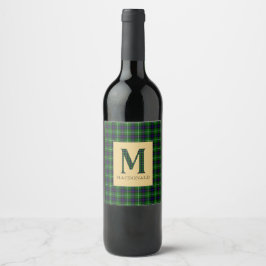 MacDonald Tartan Monogram M Weinetikett