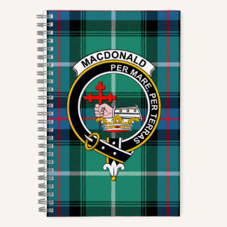 MacDonald-Tartan und Clan-Abzeichen Spiralblock Notizbuch