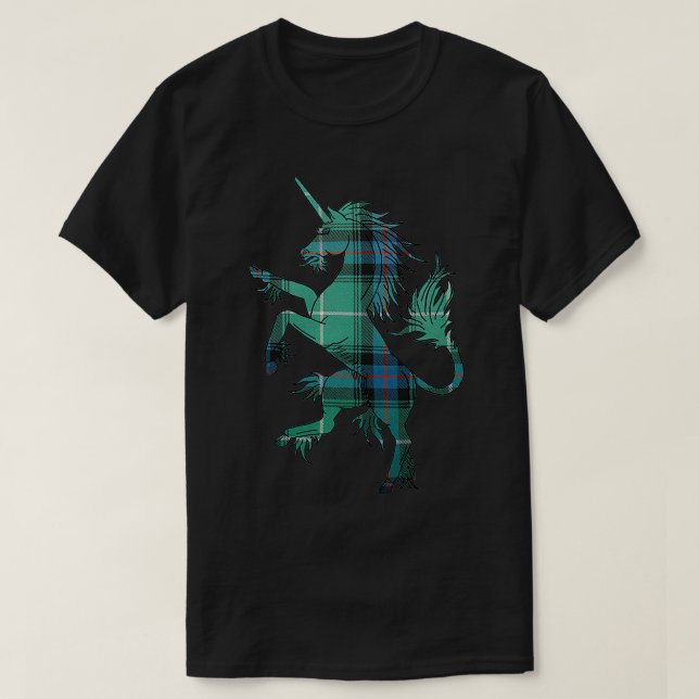 MacDonald von der Isles Tartan Unicorn T-Shirt (Design vorne)
