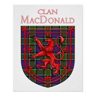 MacDonald von Ranald Tartan Scottish Kariert Lion Poster