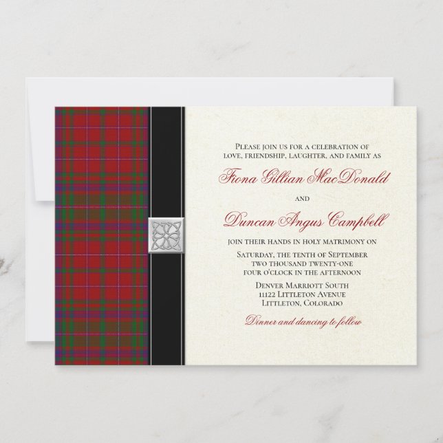 MacDougal MacDougall Tartan Faire-part de mariage (Devant)