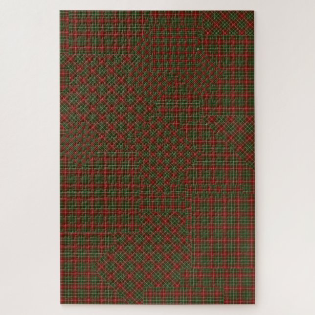 MacDougall Modern Blue Tartan Kariertes Patchwork (Vertikal)