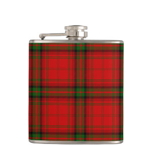MacDougall-Tartan rot grün kariert Flachmann