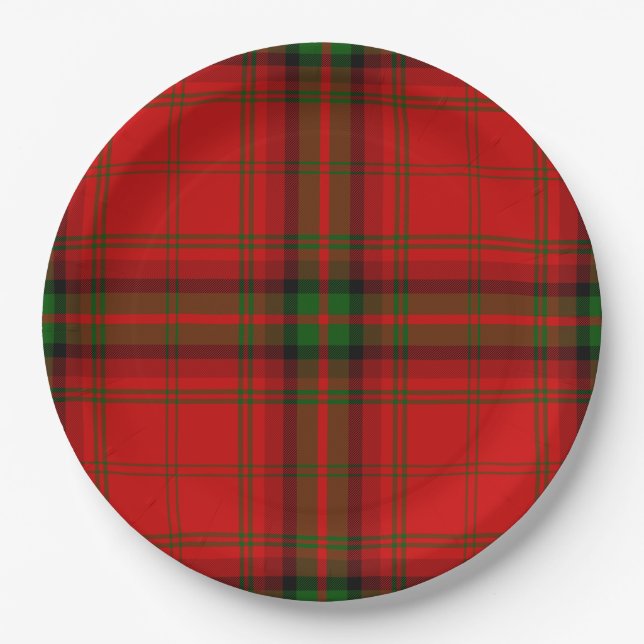 MacDougall Tartan rot kariert Pappteller (Vorderseite)