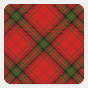 MacDougall Tartan rot kariert Quadratischer Aufkleber