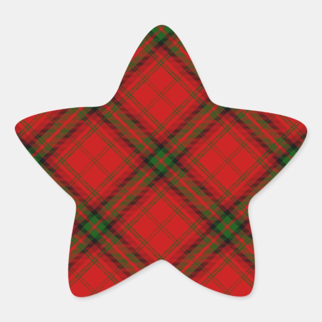 MacDougall Tartan rot kariert Stern-Aufkleber (Vorderseite)