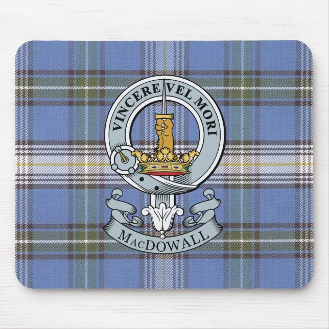MacDowall Wappen + Tartan-Mausunterlage Mousepad (Vorne)