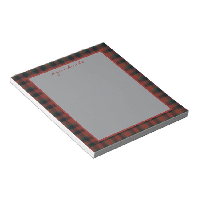 MacDuff Hunting Modern Original Scottish Tartan  Notizblock (angewinkelt)