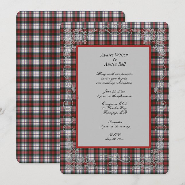 MacDuff Tartan Kariert Wedding Einladung (Vorne/Hinten)