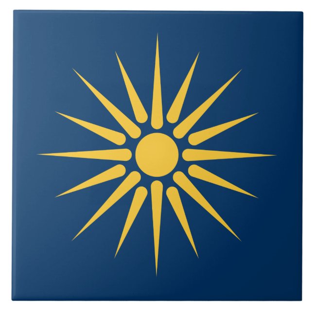Macedonia Flag on Tile Fliese (Vorderseite)
