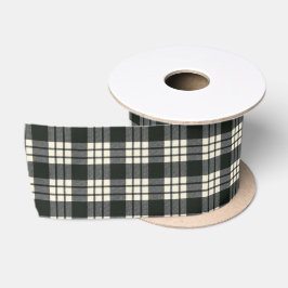 MacFarlane Black and White Modern Scottish Tartan Satinband