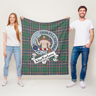 MacFarlane Jagd Modernes Clan Abzeichen Tartan Kar Fleecedecke